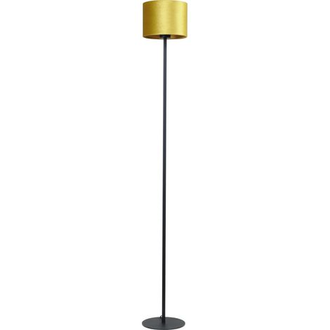 Lampadaire noir Venus 150cm avec abat-jour jaune ocre - 1470-05-11-130