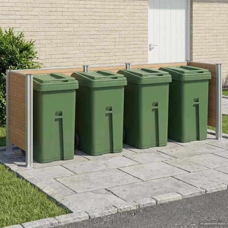 vidaXL Clôture de poubelle Marron 315 x 85 x 115 cm Aluminium et WPC