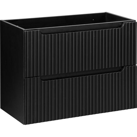 Waschtischunterschrank 80cm Riva mit 2 Schubladen, Schwarz (1/5)