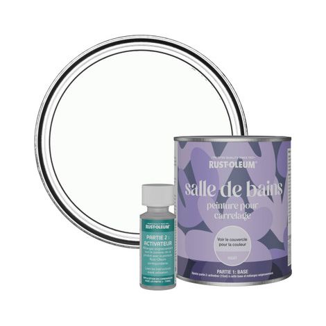 Peinture pour Carrelage de Salle de Bain, Finition Mate - Pierre de Lune 750ml (1/2)