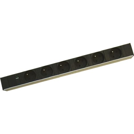 Rallonge électrique 2.5m, 6 prises FR 2P+T, 230 V c.a. 16A ( Prix pour 1 )