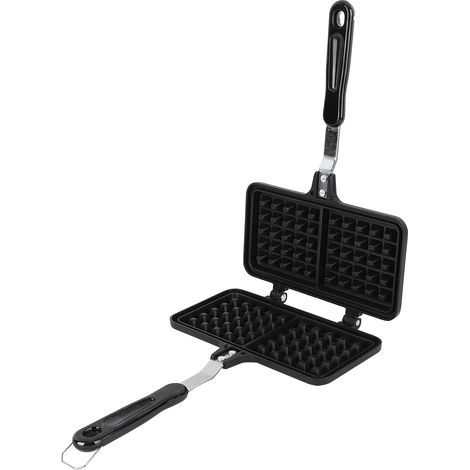 Gaufrier antiadhésif en aluminium, poêle à gaufres, chauffage uniforme, Double cuisson pour le petit déjeuner (1/5)