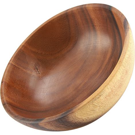 Massive Akazienholzschale für Salat, Suppe, Reis, handgefertigte Holzschale, Küchenutensil (20 x 7 cm) (1/5)