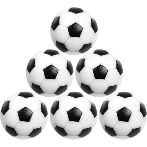 Lot de 6 ballons de baby-foot miniatures noirs et blancs (32 mm) (1/5)