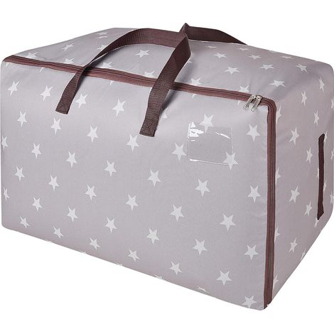 100L Sac d'organisateur pliable de stockage de rack de vêtements supplémentaires de 100L pour lit de couette gris (style 1) (1/4)