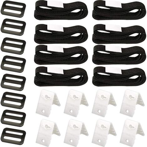 Kit de fixation pour bâche solaire de piscine, 8 Sangles de bâche solaire, kit avec sangles universelles à bobine pour fixation de bâche solaire, pour piscine enterrée (1/5)