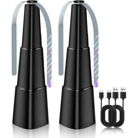 Ventilateur Anti-Mouche, 2 Pièces Chasse Mouche de Table Répulsifs Anti-Moustiques Répulsif à pales pour Intérieurs Extérieurs Jardin Camping Barbecue (1/4)