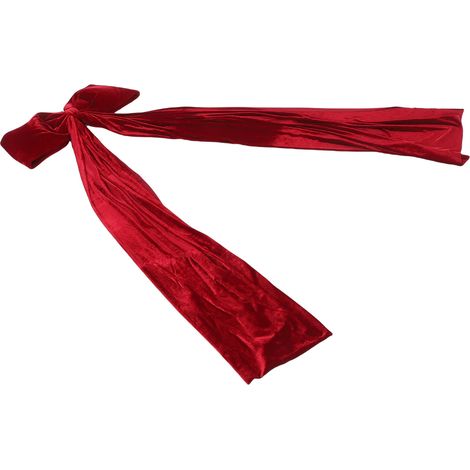 Nœud décoratif de sapin de Noël en velours rouge de 1,80 m (5,9 pi) pour guirlande, porte d'entrée, porche, mariage (1/5)