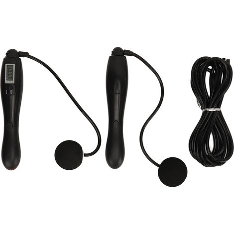 Corda per saltare wireless con contatore, 4 modalità regolabili, cavo in acciaio, attrezzatura fitness per esercizi, nera (1/5)