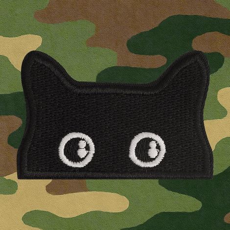Cute Cat Patch Velcr Funny Curious Cat Design Iron-On Stickers Cute Cat Stickers Iron-on Transfers for Backpacks Jackets Jeans (1/5)