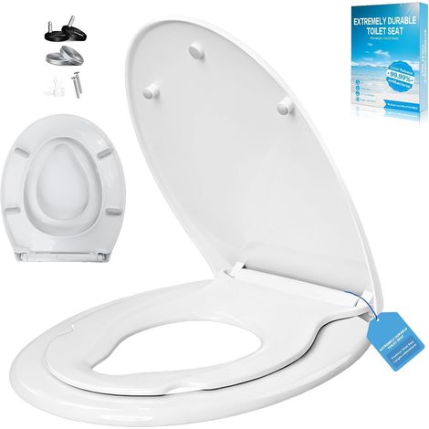 Abattant de WC Avec Siège Enfant,Antibactérien et Résistant aux UV Abattant de Wc Avec Insert Enfant, petit Abattants de WC,Facile à Monter, Jusqu'à 250 kg,Avec fonction de Déverrouillage Rapide (1/5)