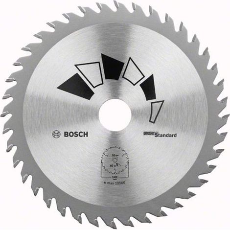 1x Lame de Scie Circulaire Standard (pour Bois, Ø 140 x 2.2/1.5 x 20/12.75 mm, 40 Dents, ATB, avec 1x Bague de Réduction 12.75 mm, Accessoire Scie Circulaire) (1/4)