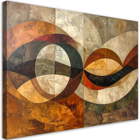 Stampe su Tela, Astrazione geometrica nei colori beige e marrone, 30x20 (1/5)