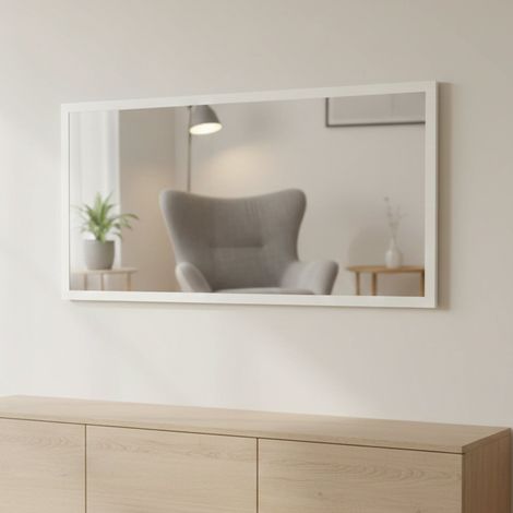 Dmora - Spiegel Dmara, Badezimmerspiegel, 100% Made in Italy, cm 120x2h60, glänzend weiß (1/5)