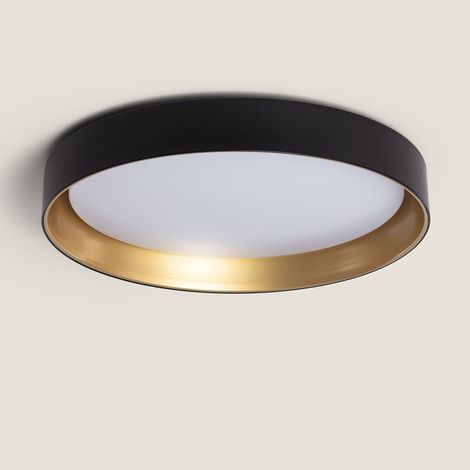 Plafón LED 30W Circular Metal Ø550 mm CCT Seleccionable Big Broadway Negro / Dorado