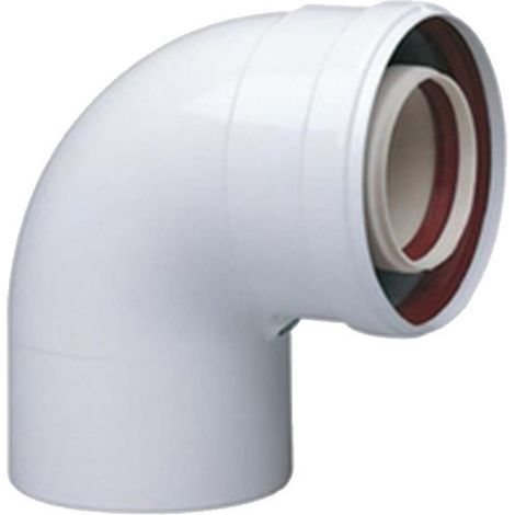 Raccord coassial 90° Ø 60/100 – Raccord fumisterie pour chaudières intérieures et extérieures – Haute qualité Baxi (1/2)