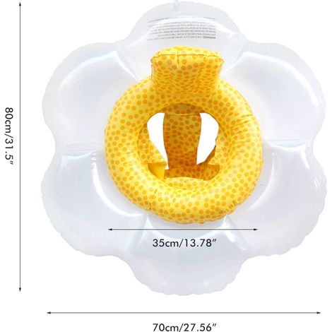 Bouée gonflable pour bébé en forme de tournesol, accessoire de piscine, jouet gonflable rond pour bébé de 6 à 48 mois (1/5)