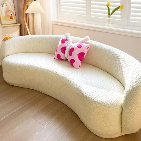 JSSEVN - Semi-Circular Stretch Sofa Cover, Curved Protection, Washable and Durable Fabric, Half-Circle Section Cover (145-185cm) (1/5)
