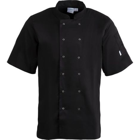 Veste de cuisine mixte Whites Vegas manches courtes noire 3XL
