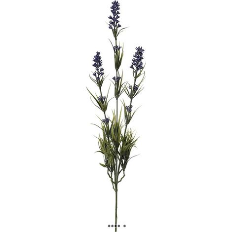 Lavande artificielle en piquet H 62 cm 3 têtes (1/3)