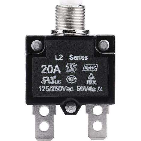 Disjoncteur thermique de circuit, disjoncteur de commutateur thermique de réinitialisation AC 125/250V sur le protecteur de surcharge de courant pour le générateur(20A) (1/5)