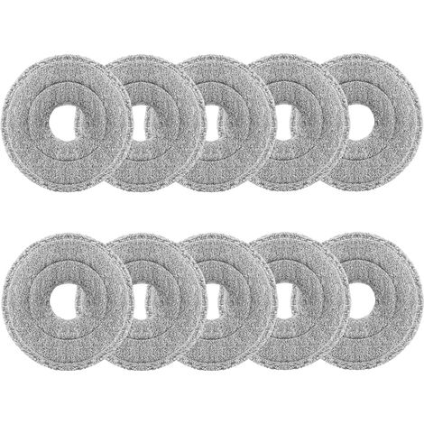 10 Lingettes de Nettoyage - Balai à Franges - Compatible Robots Dreame et Xiaomi - Lavable et Réutilisable - Pour Aspiration Humide et Sèche - Blanc - 25x25cm (1/5)