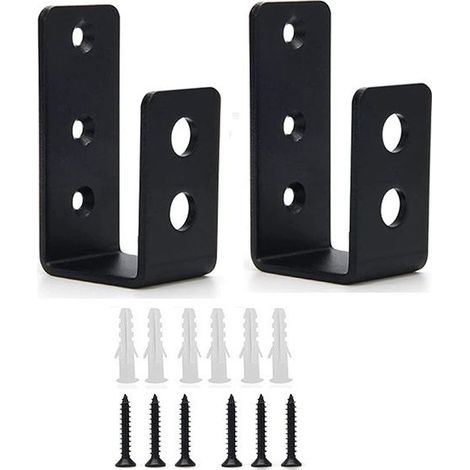 Supports de Barricade de Porte, 2 Pièces Support de barre ouverte en acier U pour Sécuriser Serrures de Porte, Granges, Hangars (1/4)