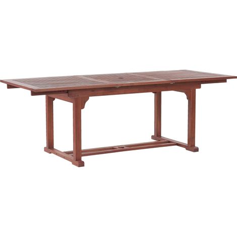 Tavolo da Esterno Allungabile in Legno di Acacia Scuro 160/220 x 90 cm Toscana