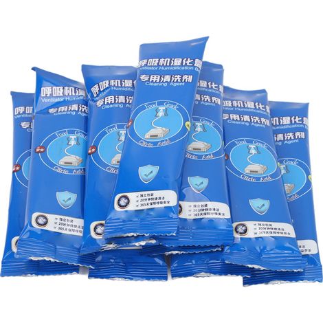 10 pièces agent nettoyant pour chambre d'humidification de respirateur, nettoyeur d'accessoires d'appareil respiratoire. (1/5)