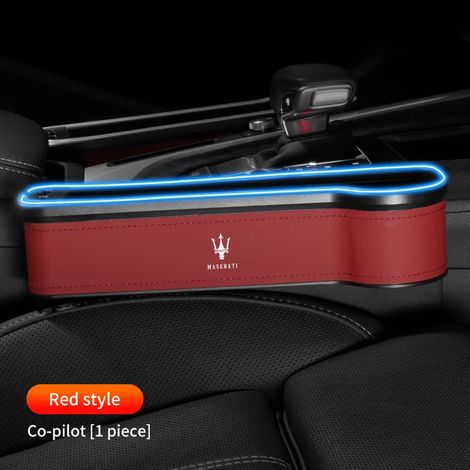 (Pour rouge droit) Boîte de rangement en cuir pour l'espace entre le siège et la voiture, accessoires pour Maserati Levante, Ghibli, GranTurismo Coupé, Quattroporte Spyder (1/5)