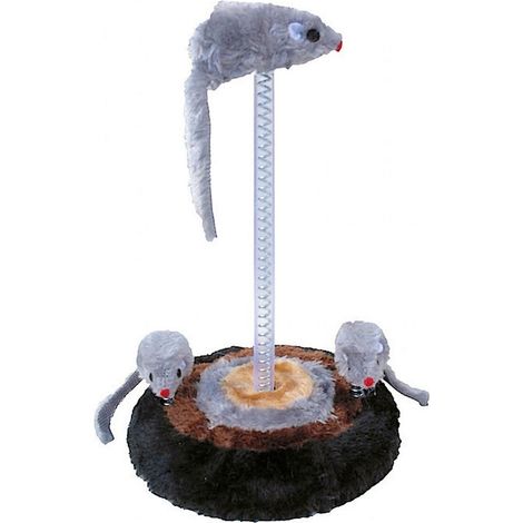 Trade Shop - Gioco Per Gatto Con 3 Topi 15 X 26 Cm Play Set Gatti Giochi Passatempo Animali - (1/2)