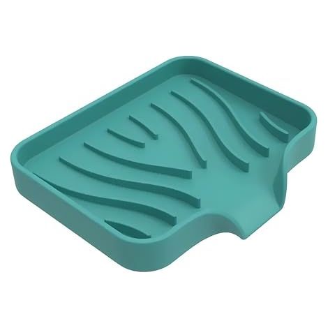 Boîte à Savon en Silicone avec égouttoir antidérapant - Porte-Savon avec évacuation d'eau - Porte-Savon pour Salle de Bain et Cuisine - Facile à Nettoyer - Vert (1/5)