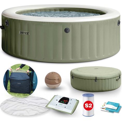 Intex Spa Idromassaggio PureSpa Bubble Massage 6 posti Verde Oliva (1/5)