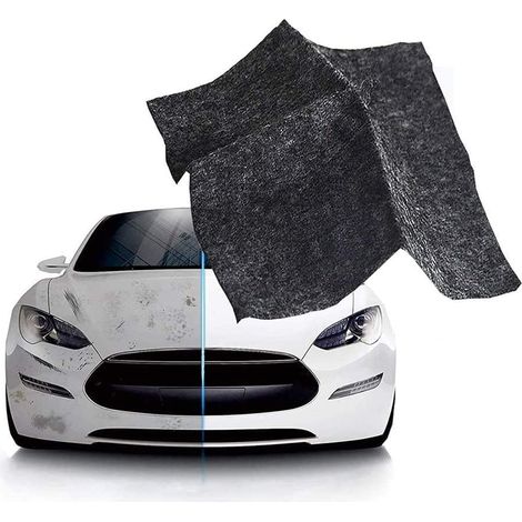 Set da 4 pezzi composto da un panno in microfibra e un panno per la pulizia con nano-glitter per specchietti auto. Panni lucidanti nano-magici per vernice auto, 10 x 20 cm, per riparare graffi leggeri (1/5)