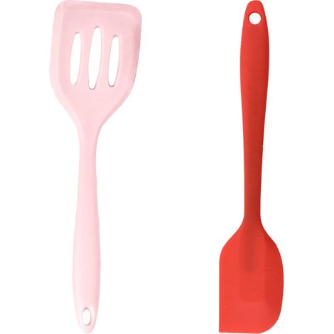 Ustensiles De Cuisine En Silicone - Set Mini Spatules Résistants À La Chaleur - Pour Cuisson Et Pâtisserie - Lot De 2 Pièces (1/5)