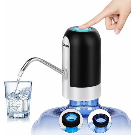 Distributeur d'eau en bouteille, pompe à eau potable à charge USB Distributeur d'eau électrique portable Commutateur de bouteille d'eau pour bouteille universelle de 5 gallons (Noir) (1/5)