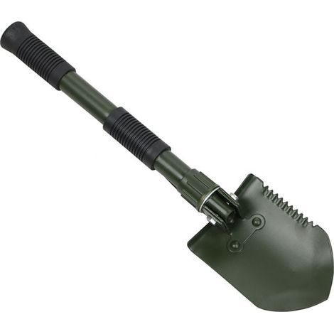 Pelle de camping multifonctionnelle, pelle pliante en acier de qualité militaire avec sac de transport, adaptée à la survie en camping en plein air (avec sac, style aléatoire) (1/5)