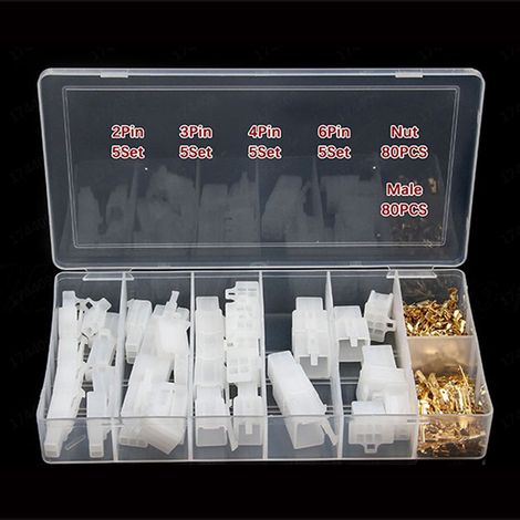 Boîte à ressorts pour borniers automobiles avec jeu de pièces en plastique assorties, 200 pièces/0,2 kg