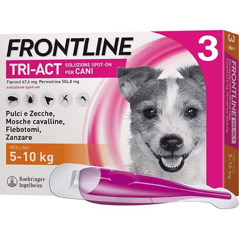 ANTIPARASSITARIO 'FRONTLINE TRI-ACT' cani 5/10 kg - 3 pipette ml 1 - FRONTLINE
