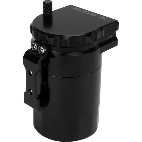 Réservoir de récupération d'huile en alliage d'aluminium, séparateur de carburant, piège à carburant, remplacement pour Chevy Silverado 1500, noir (1/5)