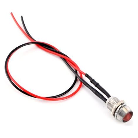 4 pièces 12v 8mm LED panneau pilote tableau de bord voyant d'avertissement lampe voiture Van rouge (1/5)