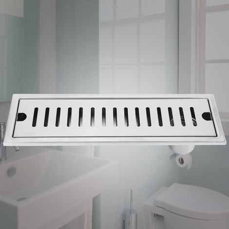 Caniveau de douche rectangulaire en acier inoxydable à grand débit (évacuation latérale)