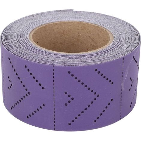 Rouleau de papier de verre céramique violet - 70 mm x 12 m - Pour le ponçage du bois. le décapage. le ponçage automobile. la réparation de carrosserie - Grain 120 (1/4)