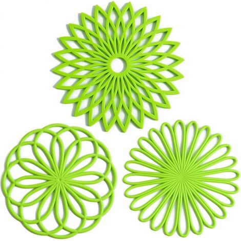 Placemat Chaleur - Protection Table - Résistant Jusqu'à 250 °C - En Silicone Épais - Pour Casseroles Poêles Plats Chauds - Lot De 4 (1/5)