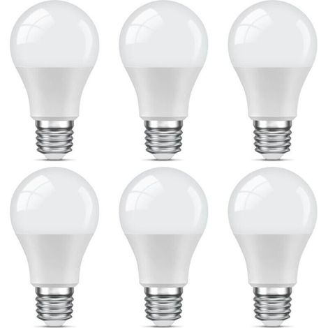 LED E27 Blanc Froid,9W Equivalent 60W,6000K,806LM,Ampoule Standar A60 avec Culot à Vis,Non Dimmable,Pas de Scintillement,220v 240v,pour Maison Restaurant Café Bar,Lot de 6 (1/4)