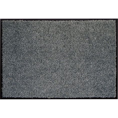 Tapis de propreté - paillasson intérieur - Lavable à 30° C - Tapis antidérapant - Rangement Chaussures Couloir - Cuisine - Gris 60x90 cm (1/5)