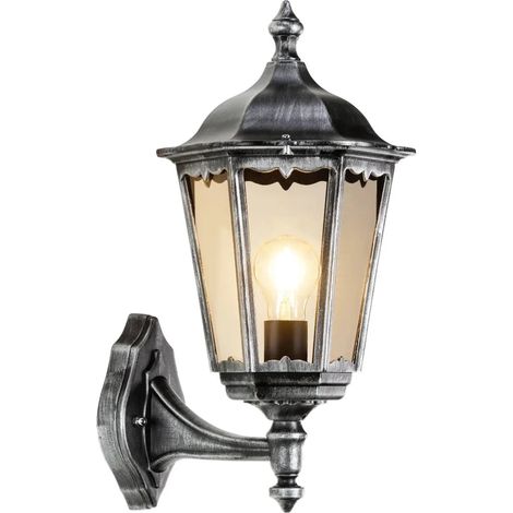 [GEBRAUCHT] B-Ware Laterne Außenwandlampe Lcd Standlampe Lampe Schwarz Silber Aluminium Glas