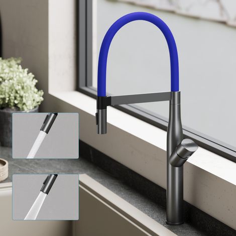 doporro Grifo de Cocina Flexible Giratorio 360°, Acero Inoxidable 304, Gris, 57 cm, Cartucho Cerámico, 2 Modos de Chorro, Aireador Desmontable, Turnix-01 (1/5)