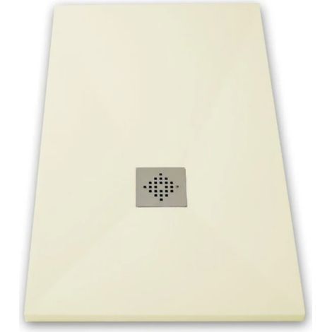 Piatto doccia ultrasottile 100 x 140 cm PURE in resina finitura ardesia beige