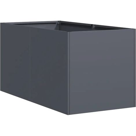 Jardinière rectangulaire élégante pour balcon jardin 40 x 80 x 40 cm stabilité accrue esthétique moderne en acier laminé à froid anthracite (1/5)